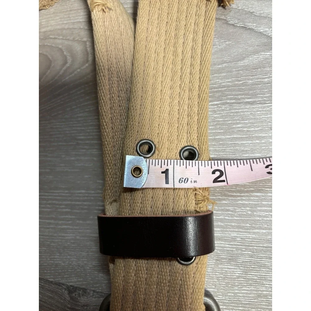Mens Belt Lot L Web Set Brown D-Ring Red Stitch & Tan Distressed Double Grommet